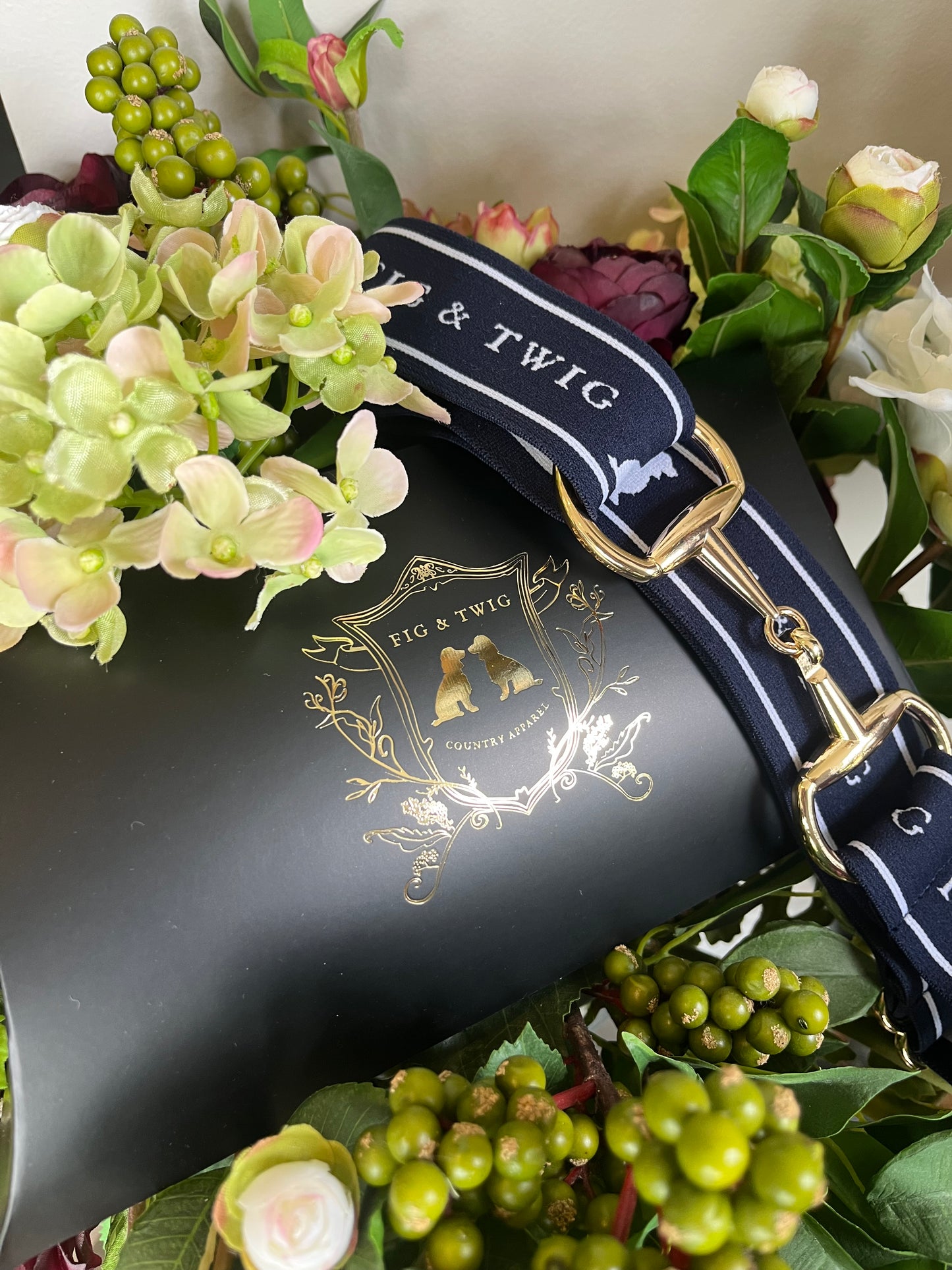 Willow Belt - Navy Blue with Gold